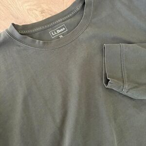 LL Bean Shirt Mens 2XL Tall Green Long Sleeve Crewneck Cotton Casual Basic